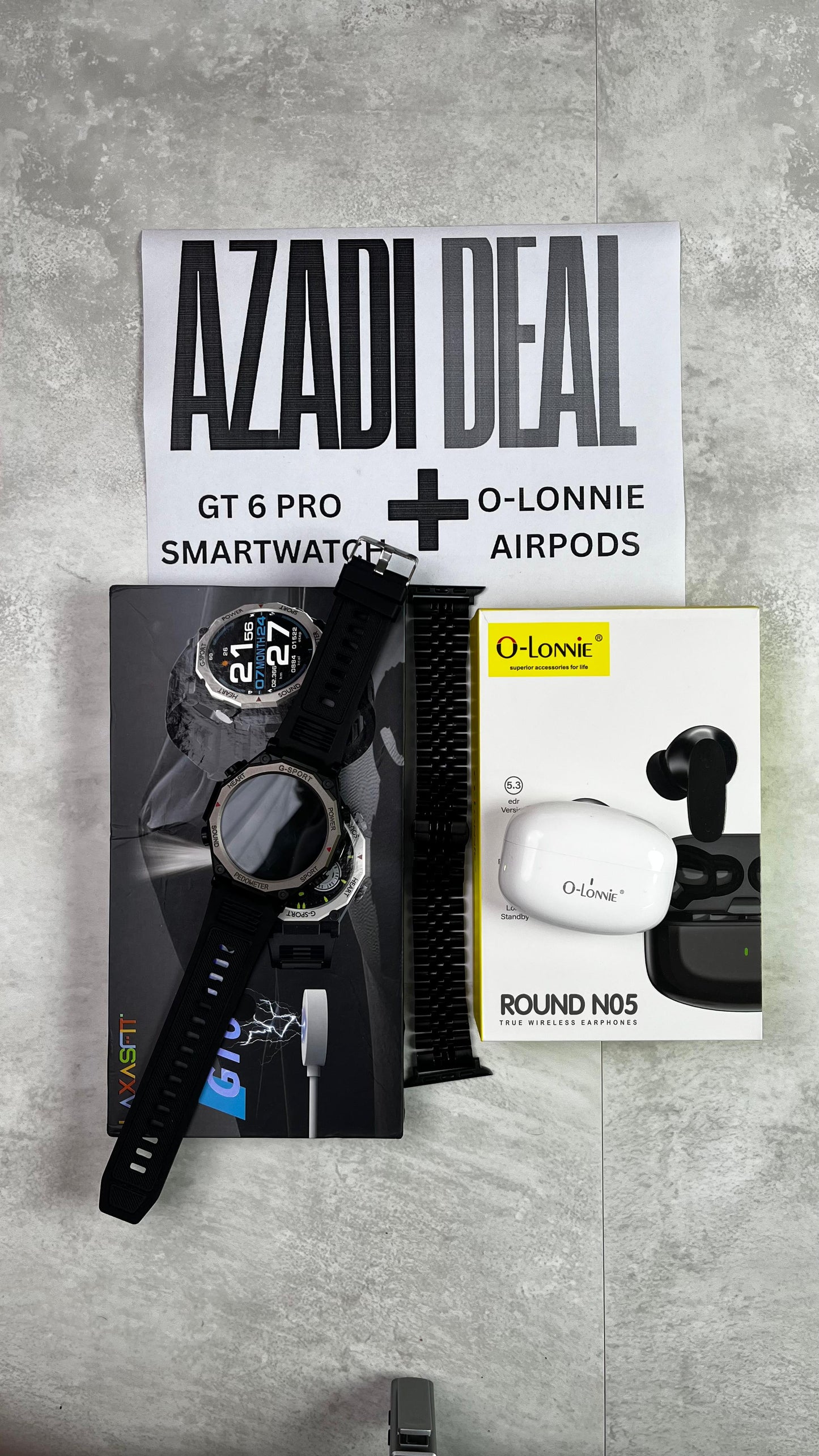 DEAL 9 ( O-Lonnie AirPods + GT6 Pro Sports Watch )