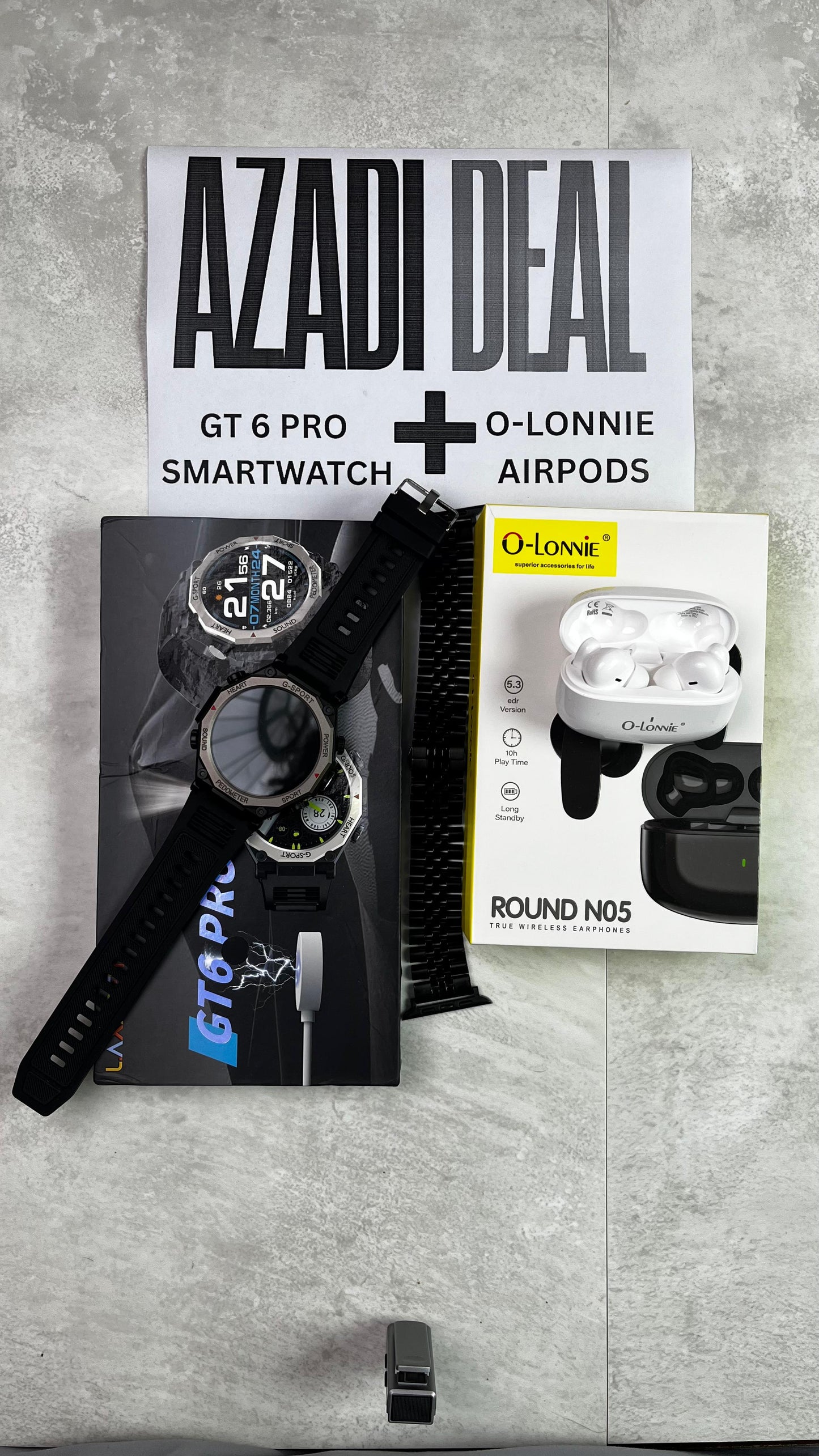 DEAL 9 ( O-Lonnie AirPods + GT6 Pro Sports Watch )