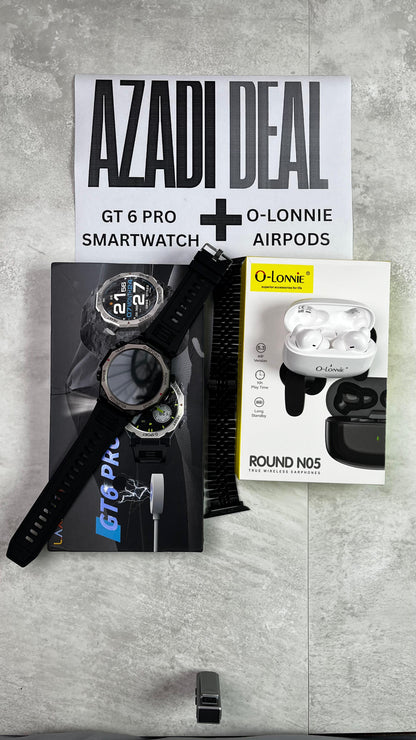 DEAL 9 ( O-Lonnie AirPods + GT6 Pro Sports Watch )