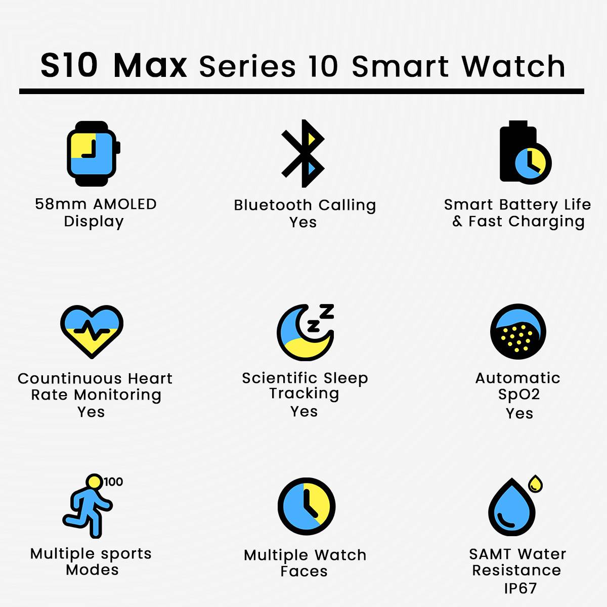 SERIES 10 SMART WATCH+Free Metal Strap (Allow To Open)