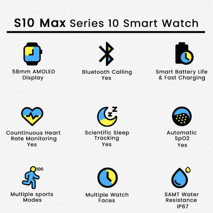 SERIES 10 SMART WATCH+Free Metal Strap (Allow To Open)